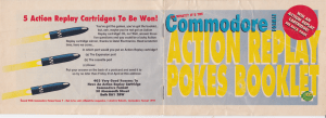  Andy Roberts' Action Replay pokes booklet (CF7). DO NOT USE A PAPERCLIP, etc. Note the nifty inclusion of a Creatures "baddie" in the bottom right of the front page.   PHOTO CREDIT: Frank Gasking.